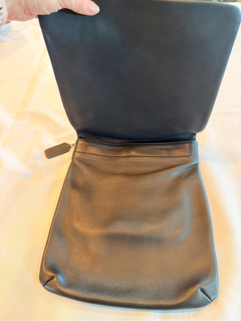 Vintage Coach Chelsea Black Messenger Slim Large Crossbody Bag No 9458 - Picture 4 of 11